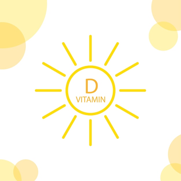 Vitamin D capsule icon. Sun symbol of vitamin D. Vector illustration.