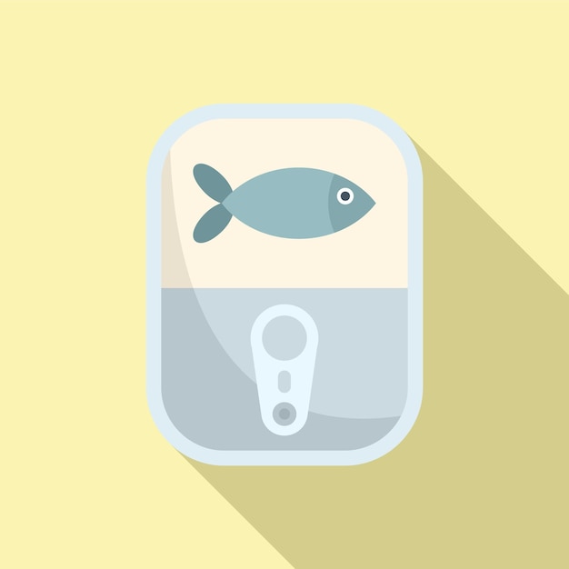 Vitamin D fish can icon flat vector Food nutrition Diet skin