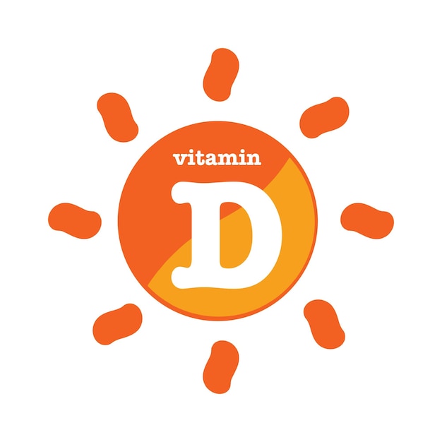 Vitamin d logo icon , sun yellow bubble, realistic vector illustration design. vitamin d and calcium