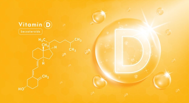 Capsula di vitamina d medicina sostanza arancione concetto di miglioramento della bellezza anti invecchiamento