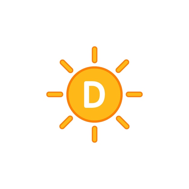 Vitamin d sun icon Sunshine illustration symbol d3 vector