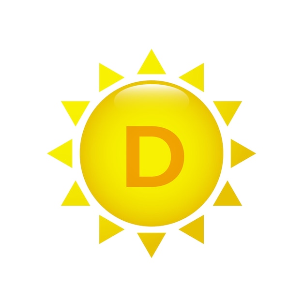 Vettore icona del sole della vitamina d