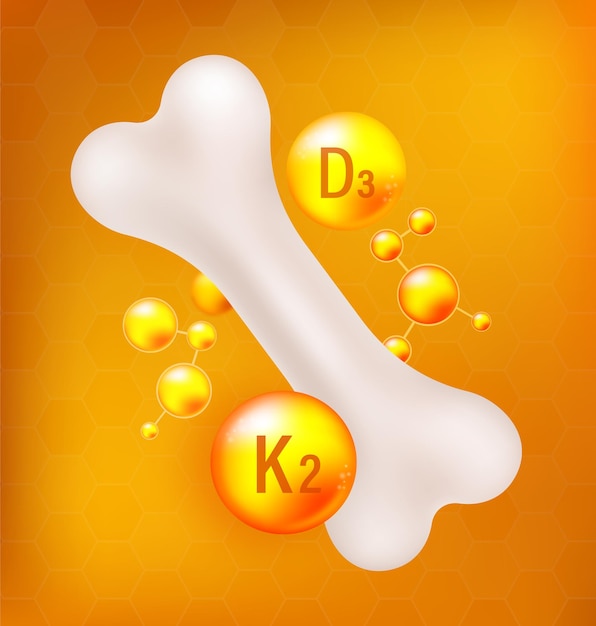 Premium Vector | Vitamin D3 and K2 for Bone Health A Dynamic Vector  Illustration of Vital Nutrients