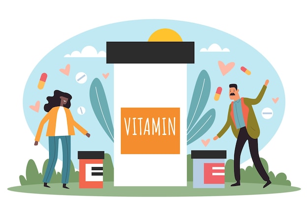 Vitamin food supplement health nutrition abstract concept graphic design illustration