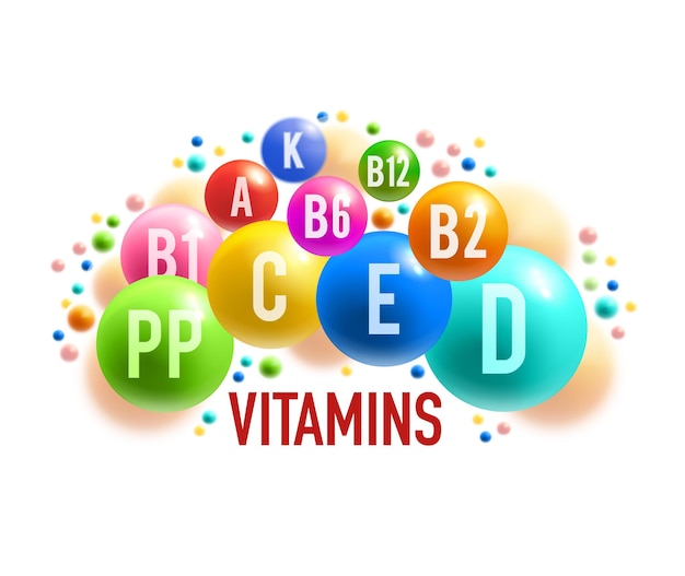 Vector vitamin mineral banner of healthy food supplement