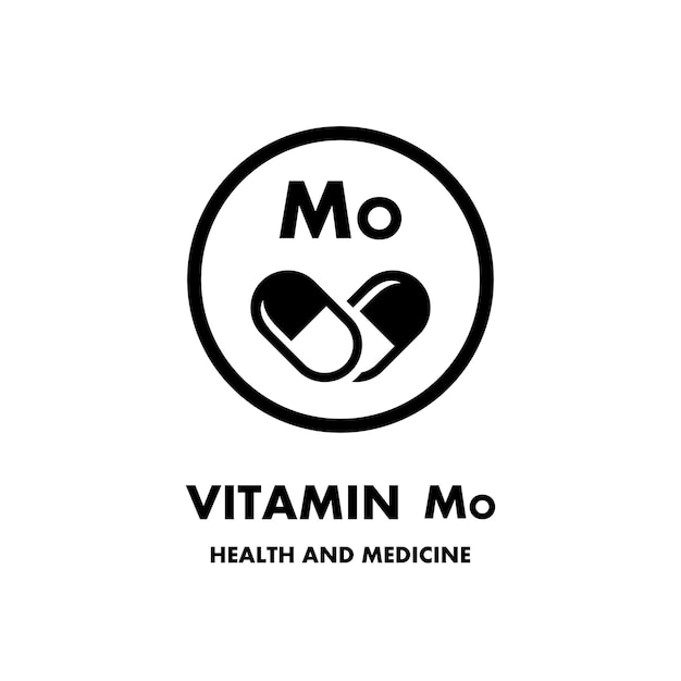 Vitamin Mo vector icon Vector icon for health Icon vitamin pill