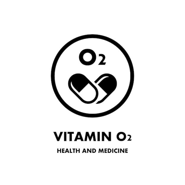 Витамин o2 вектор икона вектор икона для здоровья икона витаминная таблетка