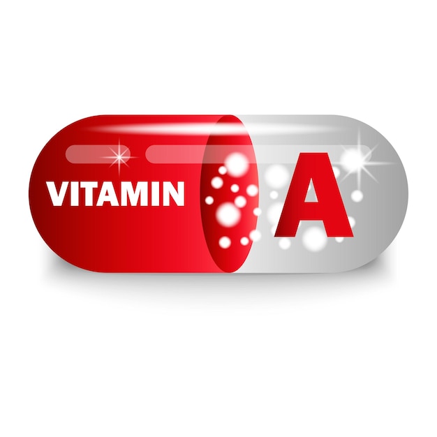 Vitamin A in red capsule Health pill Vector illustration EPS 10 Stock image