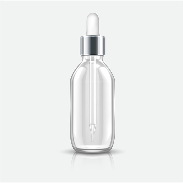 Vector vitamin serum packaging with aloe vera extract vector