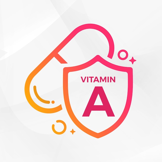 Vitamine a pil schild pictogram logo bescherming geneeskunde heide vectorillustratie