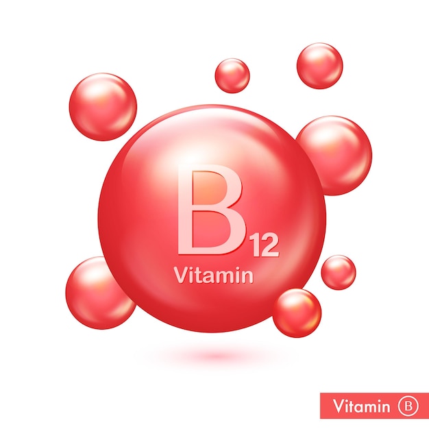Vitamine B12 icoon Cobalamine drop pil capsule Essence droplet Schoonheidsbehandeling voeding huidverzorging
