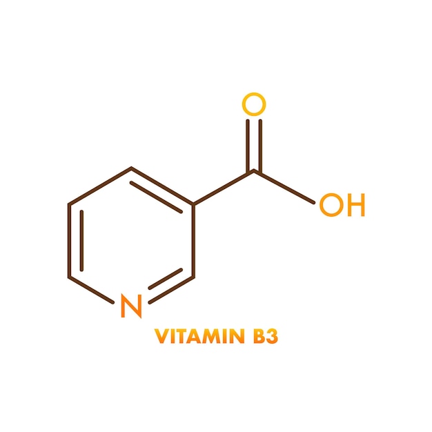 Vitamine b3-formule vector geïsoleerde illustratie ontwerpelement