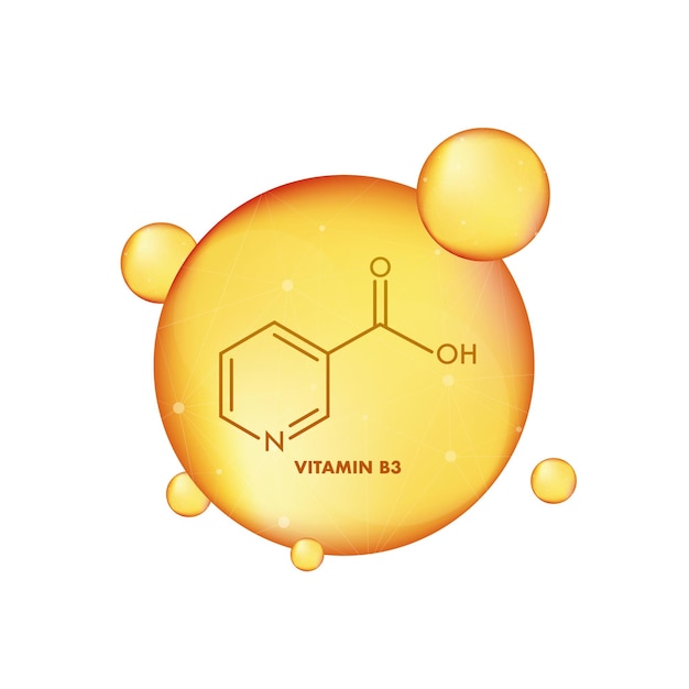 Vitamine b3-formule vector geïsoleerde illustratie ontwerpelement