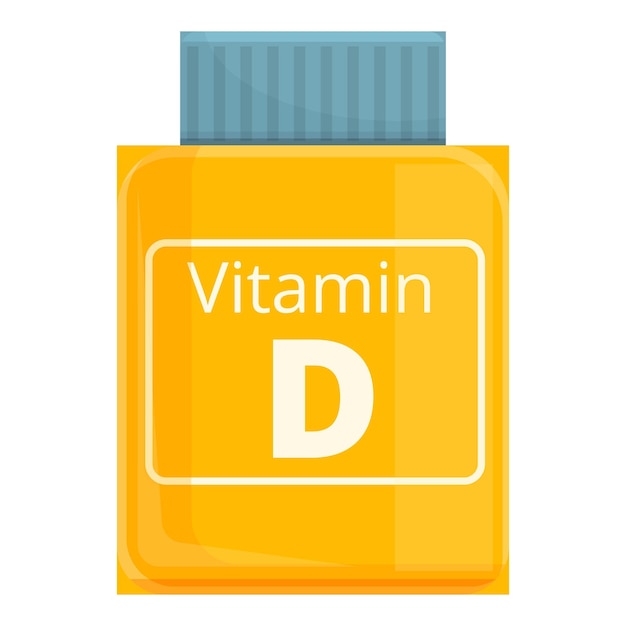 Vector vitamine d fles pictogram cartoon van vitamine d fles vector pictogram voor webdesign geïsoleerd op een witte achtergrond