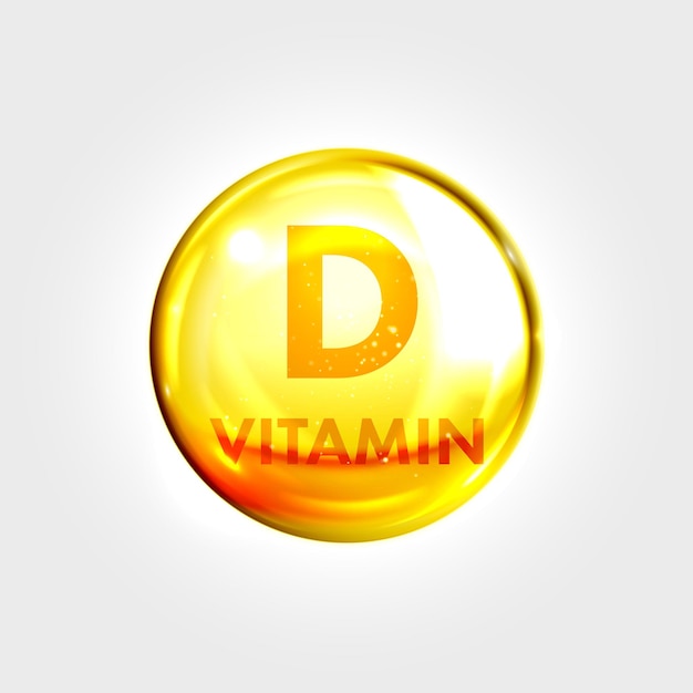 Vector vitamine d icon drop gouden pil capsule