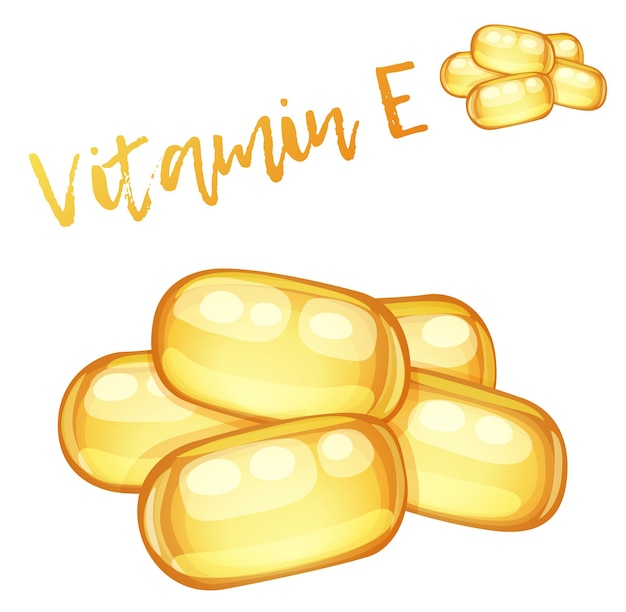 Vitamine E capsules Cartoon vector icon