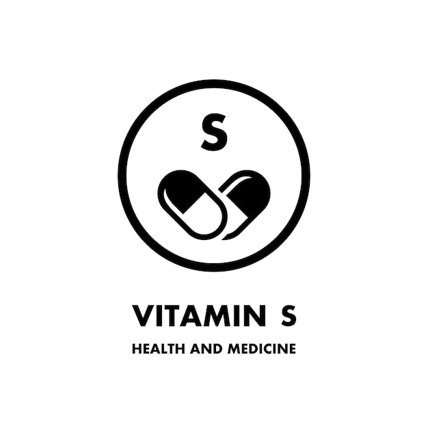 Vitamine S vector icoon Vector icoon voor gezondheid Icon vitamine pil