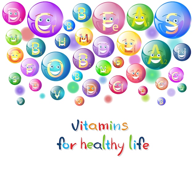 Vector vitamins for healthy life