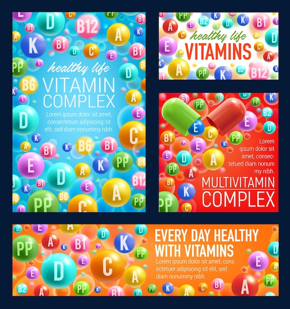 Vector vitamins and minerals vector pills