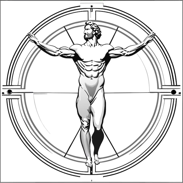 Vector vitruvian man vector illustration