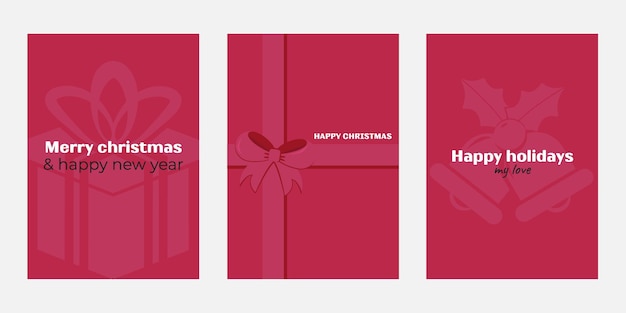 Viva Magenta collection of flat Christmas gift cards