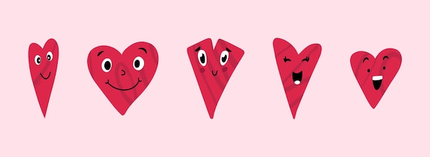 Vector viva magenta heart emoticons