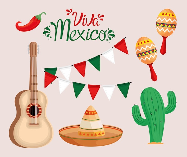 Viva mexico icons