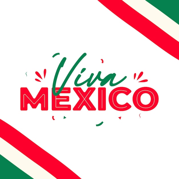 Viva mexico independence day banner design template