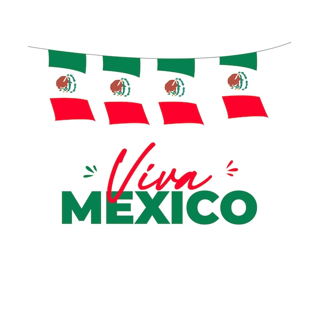 Viva mexico independence day banner design template