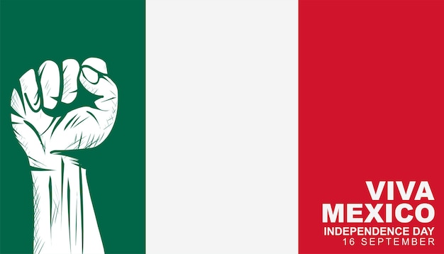 Il giorno dell'indipendenza di viva mexico celebra ogni anno il 16 settembre il poster del biglietto d'auguri per il giorno dell'indipendenza, disegno di illustrazione vettoriale