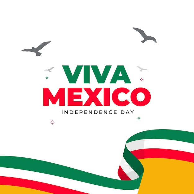 Viva mexico onafhankelijkheidsdag banner ontwerpsjabloon