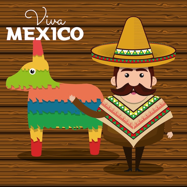 viva mexico poster icon vector illustration design