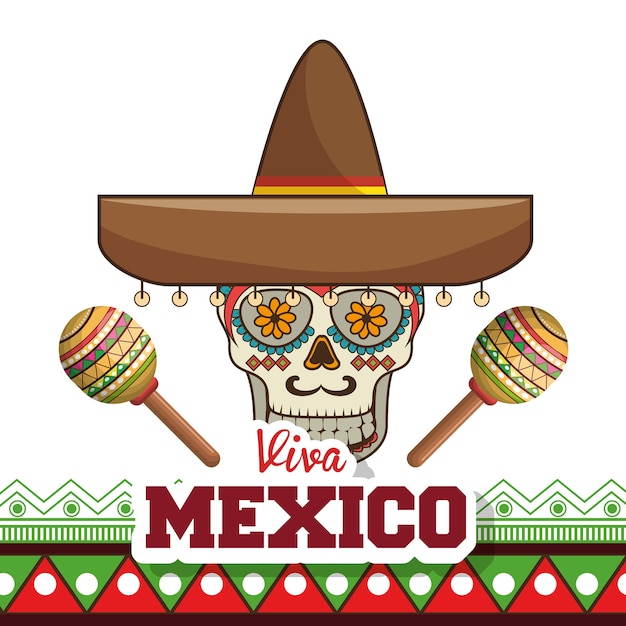 viva Mexico poster viering vector illustratie ontwerp