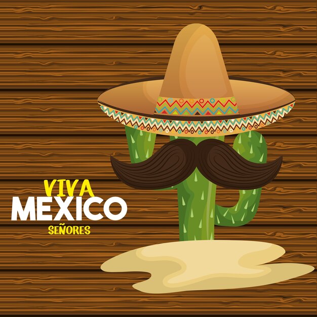 viva mexico vector de illustratieontwerp van het affichepictogram