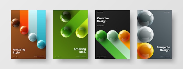 Vivid 3D spheres annual report layout bundle