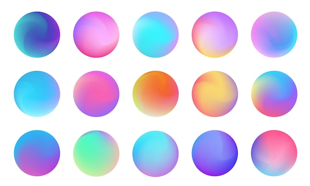 Vivid gradient circle set