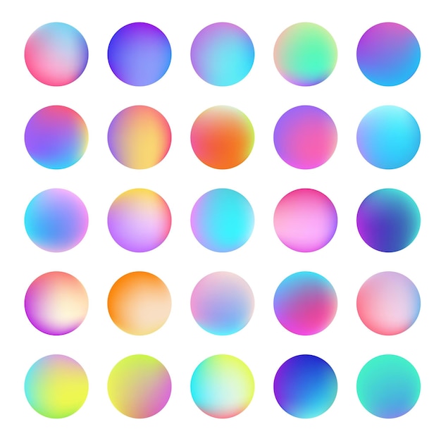 Vector vivid gradient circle set