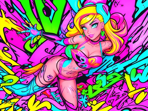 Vector vivid graffiti art style