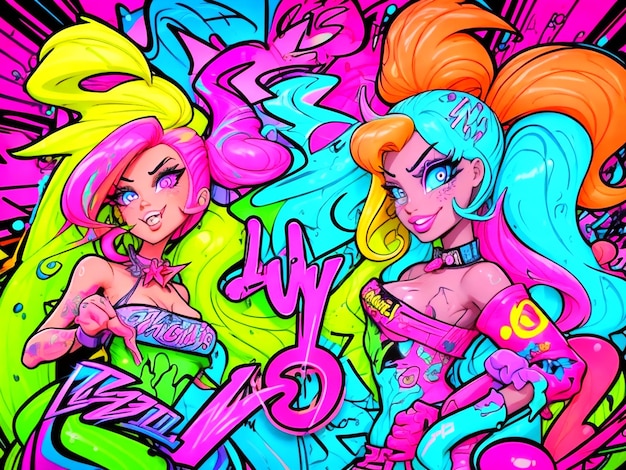 Vivid graffiti art style