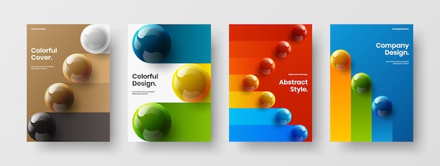 Vivid leaflet vector design concept set