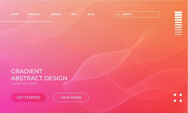 Vector vivid pink and soft peach gradient background template for landing pages