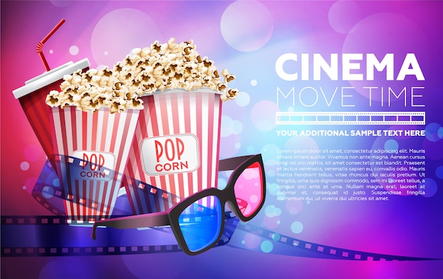 Vector vivid poster for cinema promotion