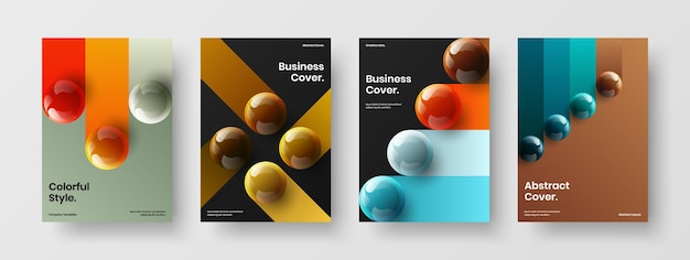 Vivid realistic balls flyer layout bundle