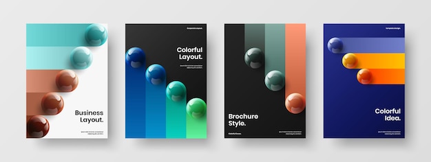 Vivid realistic balls poster concept collection