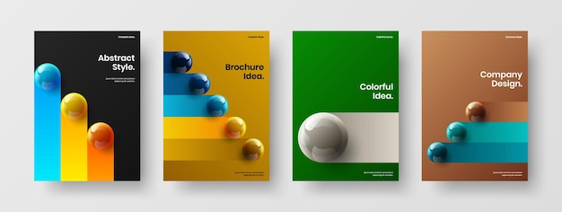 Vivid realistic spheres flyer concept collection