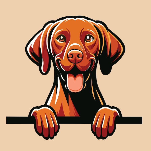 Vizsla hond peeking gezicht illustratie vector