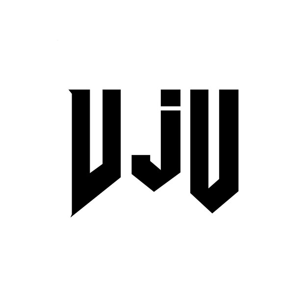VJU のロゴデザインは黒と白の色の組み合わせVJU のベクトル VJU アイコン VJU アルファベット VJU タイポグラフィーのロゴデザインです
