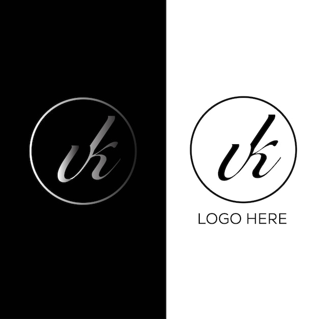 vk initial letter logo design