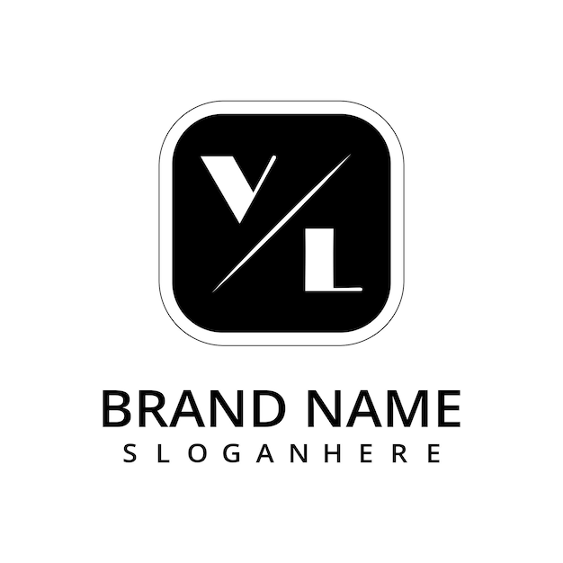 Vettore logo iniziale del monogramma vl con dsign in stile rettangolare
