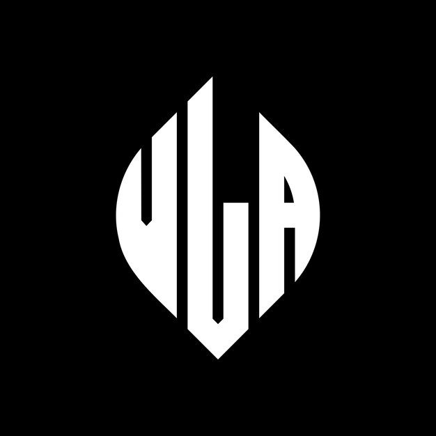VLA circle letter logo design with circle and ellipse shape